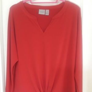 Chico's Red Tie Front Blouse